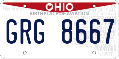 OH license plate GRG8667