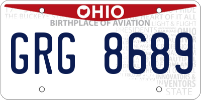 OH license plate GRG8689