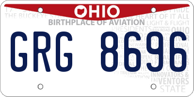 OH license plate GRG8696