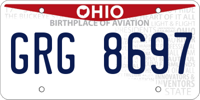 OH license plate GRG8697