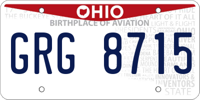 OH license plate GRG8715