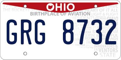 OH license plate GRG8732