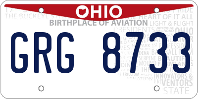 OH license plate GRG8733