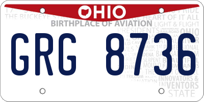 OH license plate GRG8736