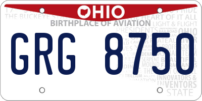 OH license plate GRG8750