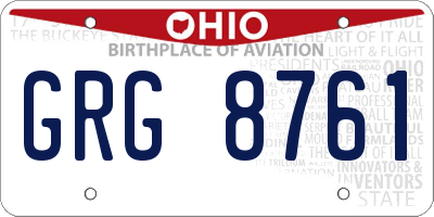 OH license plate GRG8761