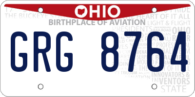 OH license plate GRG8764