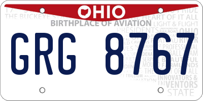 OH license plate GRG8767