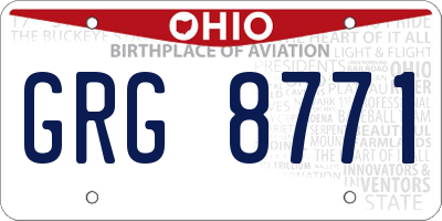 OH license plate GRG8771