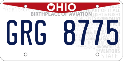 OH license plate GRG8775