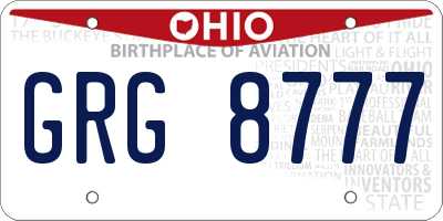 OH license plate GRG8777