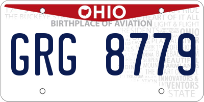 OH license plate GRG8779
