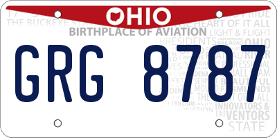 OH license plate GRG8787