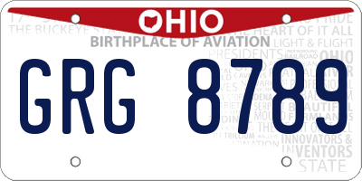 OH license plate GRG8789