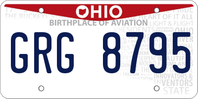 OH license plate GRG8795