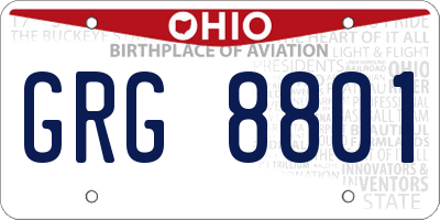 OH license plate GRG8801