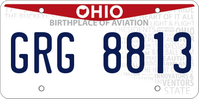 OH license plate GRG8813