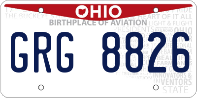 OH license plate GRG8826