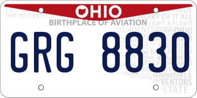OH license plate GRG8830