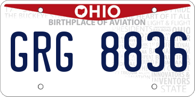 OH license plate GRG8836
