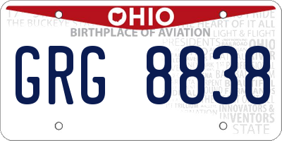 OH license plate GRG8838