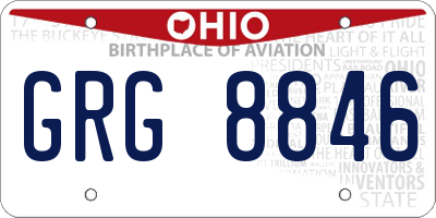 OH license plate GRG8846