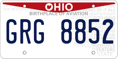 OH license plate GRG8852