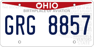 OH license plate GRG8857