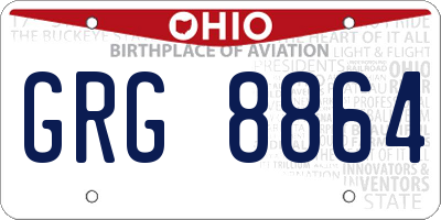 OH license plate GRG8864