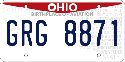 OH license plate GRG8871