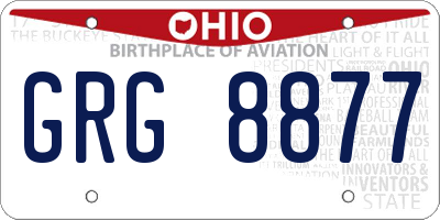 OH license plate GRG8877