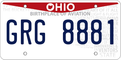 OH license plate GRG8881