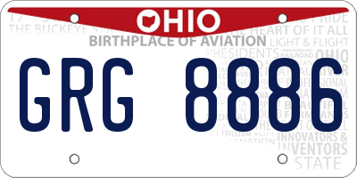 OH license plate GRG8886