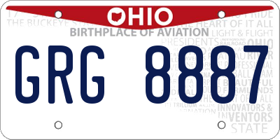 OH license plate GRG8887