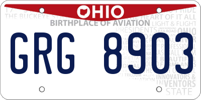 OH license plate GRG8903