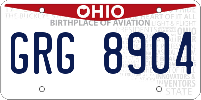 OH license plate GRG8904