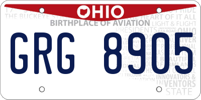 OH license plate GRG8905
