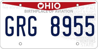 OH license plate GRG8955