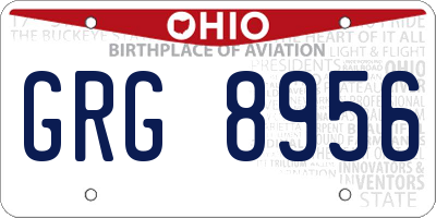 OH license plate GRG8956