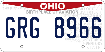 OH license plate GRG8966