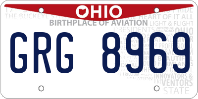 OH license plate GRG8969
