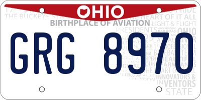 OH license plate GRG8970