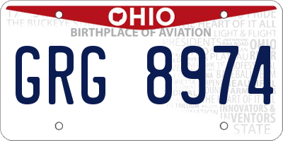 OH license plate GRG8974