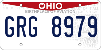 OH license plate GRG8979