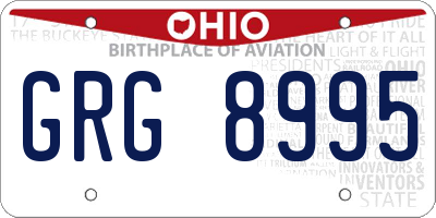 OH license plate GRG8995