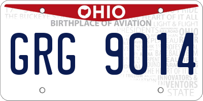 OH license plate GRG9014