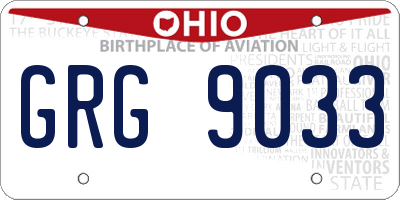 OH license plate GRG9033