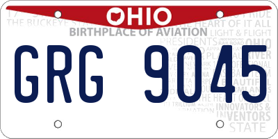 OH license plate GRG9045