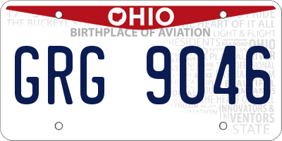 OH license plate GRG9046