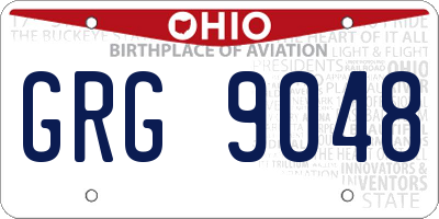 OH license plate GRG9048